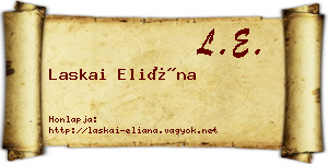 Laskai Eliána névjegykártya
